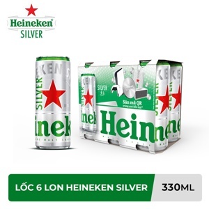 6 lon bia Heineken Silver 330ml