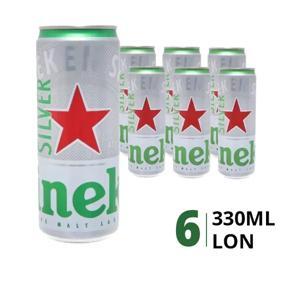 6 lon bia Heineken Silver 330ml