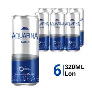 6 lon nước giải khát có ga Aquafina Soda 320ml