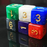 6 mặt xúc xắc hình vuông góc vuông số 16 15.8mm xúc xắc họa tiết đá ngọc trai bảng dạy acrylic chữ vàng giảm giá