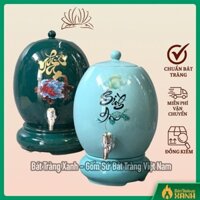 [6 MÀU] Bình Nước Có Vòi Inox Bát Tràng, Bình Nước Hoạ Tiết Vẽ Tay Gốm Sứ Bát Tràng Cao Cấp