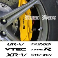 6 Miếng Dán Phanh Xe Hơi Caliper Decal Dành Cho Xe Honda Typer UR-V Stream Vezel Mugen Tự Động Bánh Xe Trang Trí Quốc Huy Đề Can