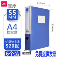 6-Pack Hộp hồ sơ nhựa A4, hộp tài liệu, hộp hóa đơn kế toán, hộp văn phòng phẩm không có kẹp hồ sơ