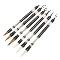 6 Pcs Set Piston Water Brush Chinese Japanese Calligraphy Pen EUB Shipping [bonus]