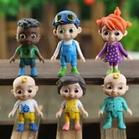 6 Piece Set of Black Skin, Watermelon, School Bus, Baby, Family, Friends, Girl, Boy, Action Doll, Toy