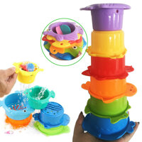 6-Piece Stacking Cups Baby Bath Toys ChildrenS Bathroom Educational Water Toys ChildrenS Marine Animals Stacking Cup Toys