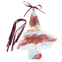 6 Pieces Triangular Wedding Candy Box Paper Ribbon Party Favor  Wine Red - Wine Red