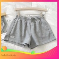 6  Quần short nữ màu trơn ống rộng thoải mái