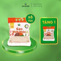 [6 tặng 1] Gạo Lứt VietGAP Vinh Hiển túi 2kg - Dẻo mềm, thơm ngon, đạt chuẩn VietGAP