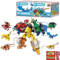 [6 Trong 1] BỘ ĐỒ CHƠI XẾP HÌNH Khủng Long, Lắp Ghép Khủng Long, Lắp Ráp Khủng Long, Trứng Khủng Long