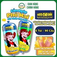 6 Túi 90 Xúc Xích Tiệt Trùng Heo Cao Bồi Nhân Phô Mai Tan Chảy Vị Nguyên Bản, Vị Bắp Cây 32G