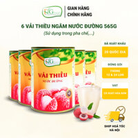6 Vải Thiều Thanh Hà Ngâm Nước Đường F&G loại 1 - Lon 565gr (Date mới)