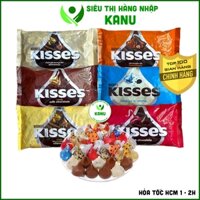 [6 vị] Socola núm ú Hershey's Kisses Mỹ 315g (sô cô la đen, sữa, hạnh nhân, hạt phỉ)