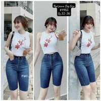 [60-85kg] Quần Ngố Jean Nữ Hàng Co Giãn Mạnh Mẫu Trơn Lai Cắt 2 Màu Mã 4465