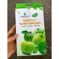 60 Chiếc Gang tay nilong tự huỷ sinh học - gang tay dùng một lần hộp xanh lá