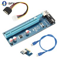 60 Cm PCIe 1X Để 16X PCI Express Thẻ Mạch Cho Thợ Mỏ Máy Bảo Vệ Quá Dòng USB Cáp SATA 4 pin Dây Nguồn