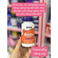 60 viên NOW Biotin 5000mcg - Viên uống hỗ trợ tóc, da, móng