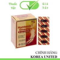 (60 viên) Viên nhân sâm HOMTAMIN GINSENG EXTRA chính hãng Korea United sản xuất l