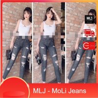 [60kg-90kg] Quần jean nữ BIG SIZE lưng cao, vỉa jean dày dặn co dãn mạnh, dành cho người béo 2883