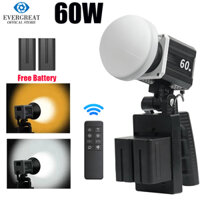 60w Đèn LED Studio chuyên nghiệp Bộ đèn chiếu sáng liên tục có thể sạc lại với quạt làm mát gắn nơ Softbox Chiếu sáng ch