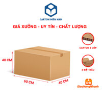 60x40x40, Combo 100 Thùng Carton Đóng Hàng Thùng Bìa Cứng 3 Lớp Đóng nội thất, Đồ Gia Dụng Giá Rẻ - Carton Miền Nam