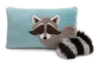 61307-Gối bông NICI Germany GREEN gấu mèo | Raccoon Lenno cushion 43x25cm | Dreamy Winter