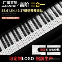 615488 Nhãn dán bàn phím đàn piano, cuộn bàn phím điện tử, bản nhạc, ký hiệu âm nhạc, số, phím đen
