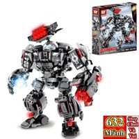 [632 Mảnh cao 22cm] - Bộ Đồ Chơi Lắp Ráp Xếp Hình Mô Hình Người Sắt, Iron Man, Robot Robot Hulkbuster