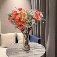 [6369 Đánh giá tích cực] Bó hoa nhân tạo cao cấp sang trọng, hoa giả Rhododendron, trang trí phòng khách, bàn ăn, bó hoa khô, trang trí nhà cửa 2025.2.20