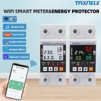 63a TUYA WiFi Trái Đất Thông Minh Rò Rỉ Trên Dưới Điện Áp Bảo Vệ Rơ Le Thiết Bị Công Tắc Ngắt Năng Lượng Đồng Hồ kWh Cuộc Sống Thông Minh