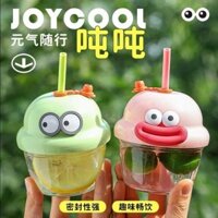 64 Ins Gió Đôn Đôn Cốc Nước Nhỏ Phim Hoạt Hình Sữa Chua Mini Sữa Cà Phê Kính Ống Hút Cố