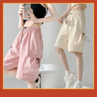 [642 Mua lại] Quần short bảo hộ lao động màu hồng Dopamine dành cho nữ 2024 Mùa hè mới Capris Quần short thể thao ống rộng thông thường PEHZ