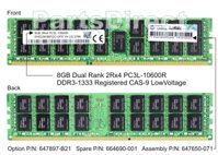 647897-B21 HP 8GB (1x8GB) LP SDRAM RDIMM