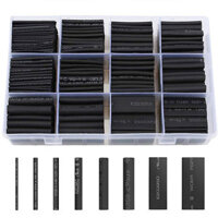 650pcs Heat Shrink Tubing Black Ratio 2:1 Insulation Protection Flame Retardant Heat Shrink Sleeving Wrap Car Electrical
