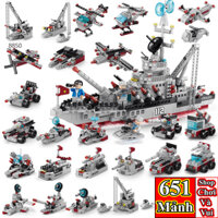651 Mảnh - Size 34cm - Bộ Lắp Ghép Mô Hình Tàu Chiến, Tàu Khu Trục - Đồ Chơi Lắp Ráp Tàu Tuần Tra Hải Quân