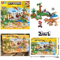 [652 Chi Tiết] BỘ ĐỒ CHƠI XẾP HÌNH Khủng Long, Lắp Ghép Mô hình Khủng Long, Lắp Ráp Khủng Long Có Hộp Đẹp Y Hình