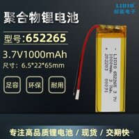 652265 Pin Lithium Polymer 3.7V 1000mAh với Bảng Bảo Vệ Pin Bút Đọc Micro Không Dây 4.2V
