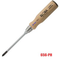 656-PH 1 - Tua vít 4 cạnh cán gỗ, thân tròn, gốc lục lăng, tô vít đóng