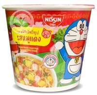 (658) DOREMON MÌ LY THAILAND VỊ HEO HẦM 40G MÀU ĐỎ - Ly