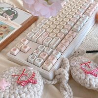 [6590 Bộ sưu tập người] Pudding Cat Keycap PBT Nắp bàn phím cơ tùy chỉnh 131 phím MOA Thăng hoa Chiều cao wooting độc đáo60HE ~ 25325 ~