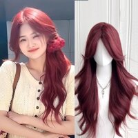 65cm Dài Xoăn Tóc Giả Phong Cách Pháp Nổ Rượu Vang Đỏ Tóc Giả Lớn Uốn Tóc Giả Cho Nữ Cosplay Tóc Giả Chịu Nhiệt