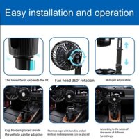 6.5in Ghế Sau Ô Tô Giá Đỡ Cốc Gắn Quạt Có Thể Điều Chỉnh Mùa Hè Có Thể Mở Rộng Quạt Làm Mát
