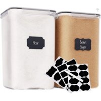 6.5l / 220oz Hộp đựng thực phẩm dung tích cực lớn 2 GÓI Hộp đựng thực phẩm kín khí bằng nhựa có nắp đậy Bút đánh dấu nhãn để sắp xếp thức ăn nhà bếp