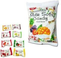 (664) JACK'N JILL Milk soft candy kẹo sữa mềm Thailand mix vị DÂU, VIỆT QUẤT, XOÀI, THƠM 320g - Bịch
