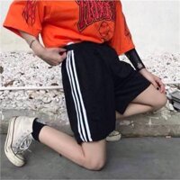 66HOAN15K21HHoàn 15k đơn 99kQuần SHORT SỌC Ulzzang Unisex - 3 SỌC - ĐEN - SHORT Size M