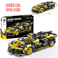 670 CT - Size 30cm - Lắp Ghép Xếp Hình Mô Hình Xe Oto Bugati Chiron,Lắp Ráp Mô Hình Xe ô tô Thể Thao Siêu Xe Lamborghini