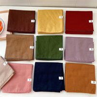 68 Màu Trơn Thời Trang Hàn Quốc Mặc Bên Ngoài Mùa Xuân Thu Cotton Khăn Vuông Nhỏ