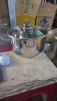 6818N nồi inox 3 đáy nắp kính 18cm