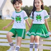 68/Trang phục biểu diễn Ngày Trẻ em Mầm non, trang phục hợp xướng mẹ ếch, bộ biểu diễn tay ngắn nhảy ếch-8oo13 MKGU