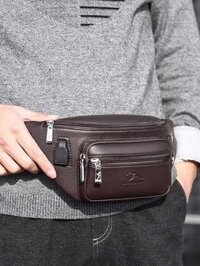 6C Đẹp Trai Đồng Kangaroo Da Chính Hãng Đa Chức Năng Người Đàn Ông Một Vai Eo Túi